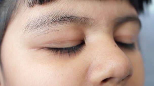 Detalhe Tiro Criança Olho Movimento — Vídeo de Stock