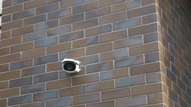 CCTV güvenlik kamerası açık havada çalışıyor. ,