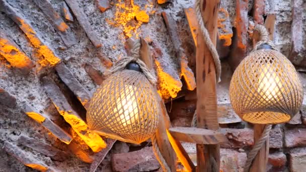 Vintage Lantern Lamp Wall — Stock Video