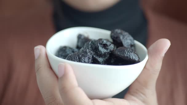 Healthy Natural Dried Plums Prunes — Video Stock