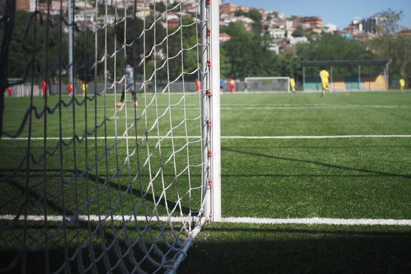 Bir futbol stadyumunun golü.,