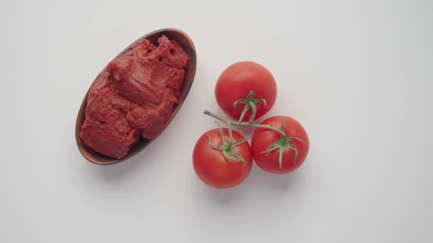 Pasta Tomate Con Tomates Maduros — Vídeos de Stock