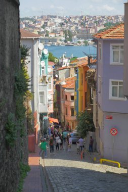 Türkiye 'nin Balat ilçesindeki İstanbul eski sokakları