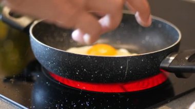 electric stove is heated to red. 