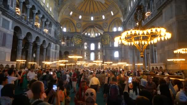 Pavo Istanbul Mayo 2023 Interior Mezquita Hagia Sophia — Vídeos de Stock