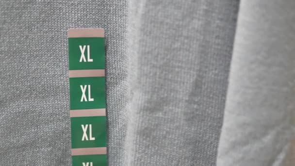 Xxl Rozmiar Etykiety Odzieży — Wideo stockowe