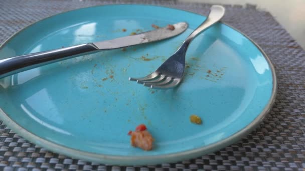 吃完饭后的空盘子 — 图库视频影像