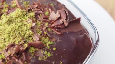 Kaşık seçimi koyu çikolata kreması. .