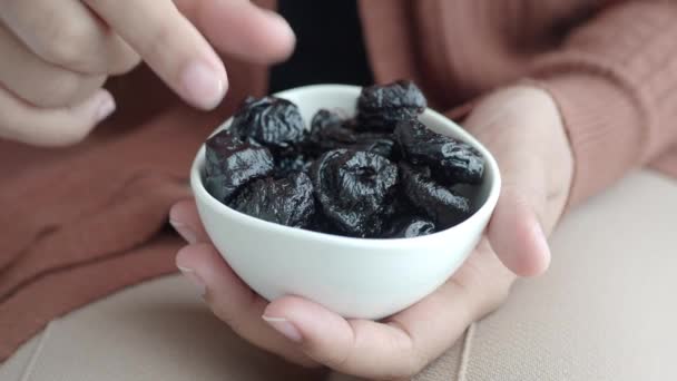 Healthy Natural Dried Plums Prunes — Vídeo de Stock
