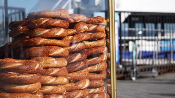 土耳其Bagel Simit在面包车中出售 — 图库视频影像