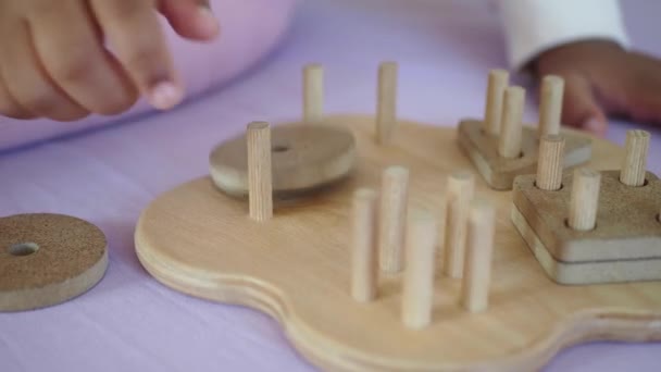 Geometryczne Kształty Zabawy Uczenia Się Dzieci — Wideo stockowe