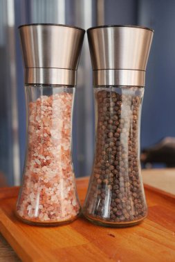 Raw dried pink Himalayan salt .