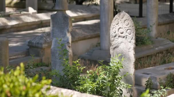 Туреччина Стамбул Травня 2023 Османські Історичні Старі Надгробки Цвинтарі — стокове відео