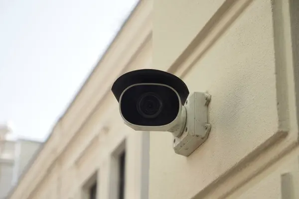 Cctv Bewakingscamera Werkt Buiten — Stockfoto