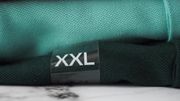 Etichetta Etichetta Xxl Taglia Abbigliamento — Video Stock