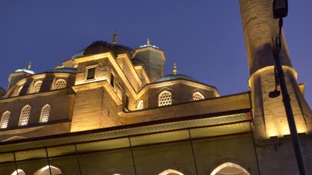 Nova Mesquita Com Lanterna Luz Noite Emunonu — Vídeo de Stock