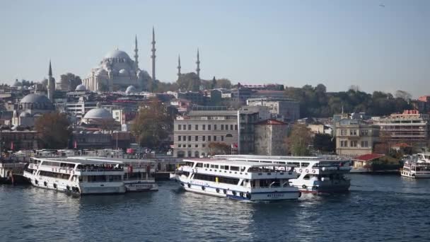 トルコのイスタンブール 2023年7月18日 ボスポラスでの輸送フェリー フェリーボートは乗客を運ぶ — ストック動画