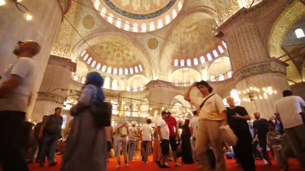 Mezquita Azul Estambul Contra Cielo Azul — Vídeos de Stock