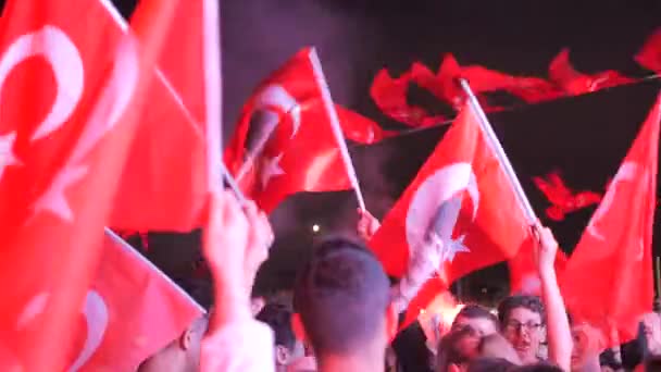 Törökország Istanbul Október 2023 Kézfogás Török Zászló Ünnepli 100 Éves — Stock videók