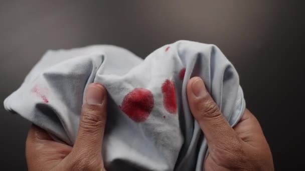 Blood Stains White Shirt — Stock Video