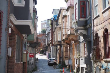 Türkiye 'nin Balat ilçesindeki İstanbul eski sokakları