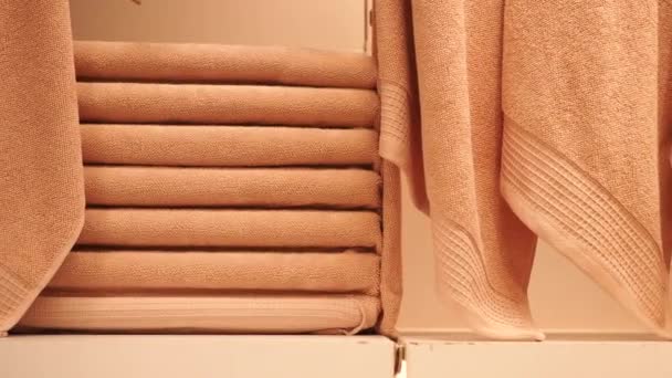 Pile Orange Color Shower Towel — Stock Video