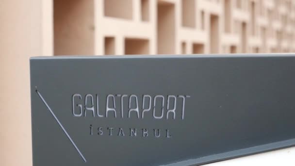 Eminonu Dilinde Galataport Metin Işareti — Stok video