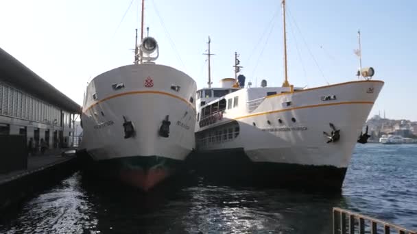 Turkije Juli 2023 Vervoer Veerboot Bosporus Ferryboot Vervoert Passagiers — Stockvideo