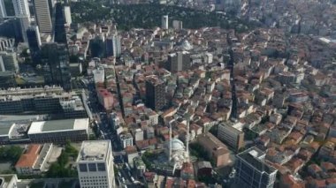 İstanbul 'un finans merkezi binalarının Arial Manzarası .