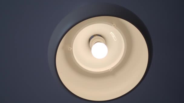 Сіра Стельова Лампа Висить Кімнаті — стокове відео