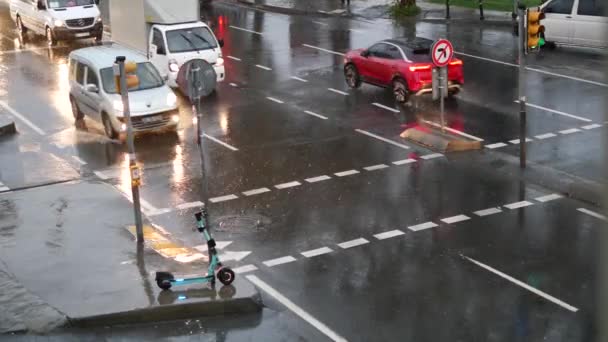 Starkregen Und Verkehr Istanbul — Stockvideo