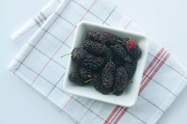  bowl of Fresh Delicious Blackberries, clipart