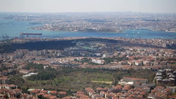 Θέα Του Βοσπόρου Στην Κωνσταντινούπολη Γαλοπούλα — Αρχείο Βίντεο