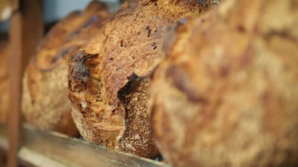 Organic Bread Farmers Market Istanbul — Stock video