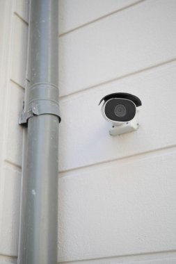 CCTV güvenlik kamerası açık havada çalışıyor. ,