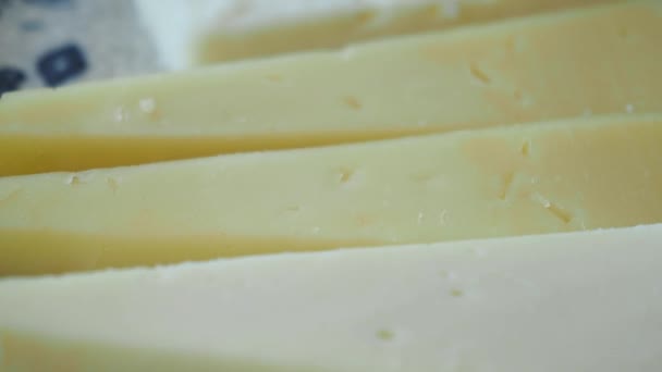 Sýrový Talíř Různými Druhy Sýra — Stock video