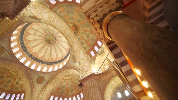 Yeni Τζαμί Νέο Τζαμί Φανάρι Φως Νύχτα Στο Emunonu — Αρχείο Βίντεο