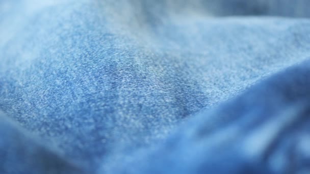 Calça Azul Textura Tecido Close — Vídeo de Stock