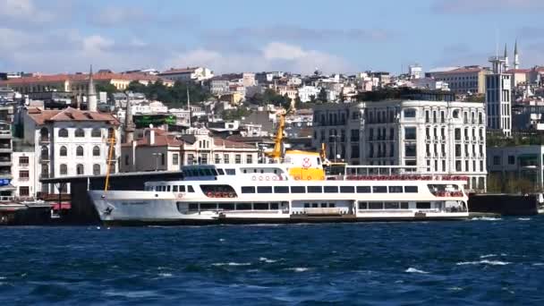 Türkei Istanbul Juni 2023 Istanbuler Hafen Vor Dem Galata Turm — Stockvideo
