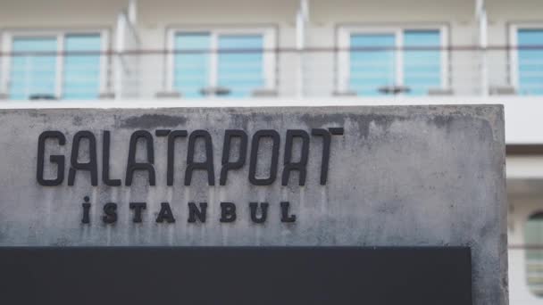 Turchia Giugno 2023 Testo Galataport Grande Nave Crociera — Video Stock