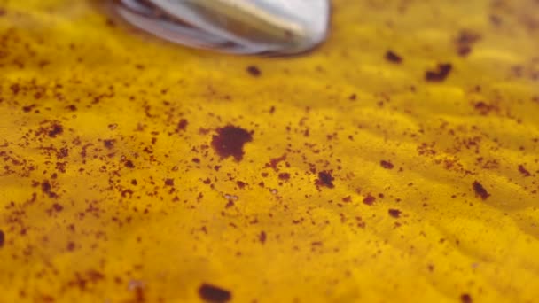 油锅中使用过的食用油 — 图库视频影像