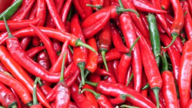 red chili pepper display for sale in singapore retail market ,