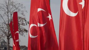 Gökyüzüne Karşı Türk Bayrağının Düşük Açı Görünümü