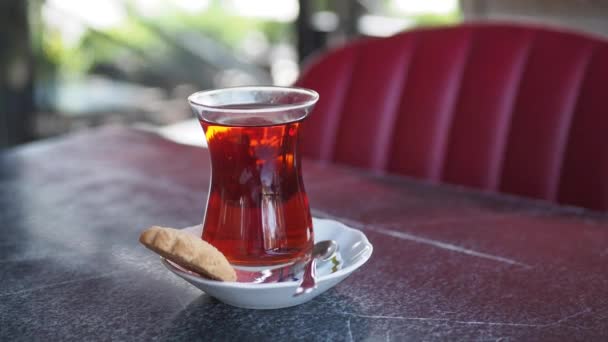 Ceaiul Tradițional Turcesc Masa Albă — Videoclip de stoc