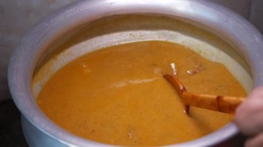 close up of cooking Haleem a indian traditional food ,