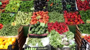 fresh vegetables selling in a super shop in turkey ..