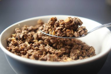 detail shot of granola Musli in a bowl clipart