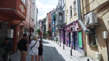 Türkiye 'nin Balat ilçesindeki İstanbul eski sokakları