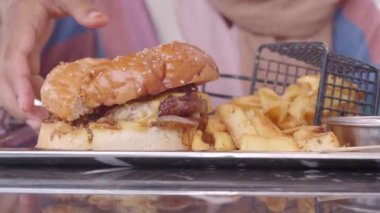 Masada et köftesi var. Yakın plan. .