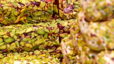 Türk usulü tatlı Türk lokumu pazarda satılıyor. Yüksek kalite fotoğraf